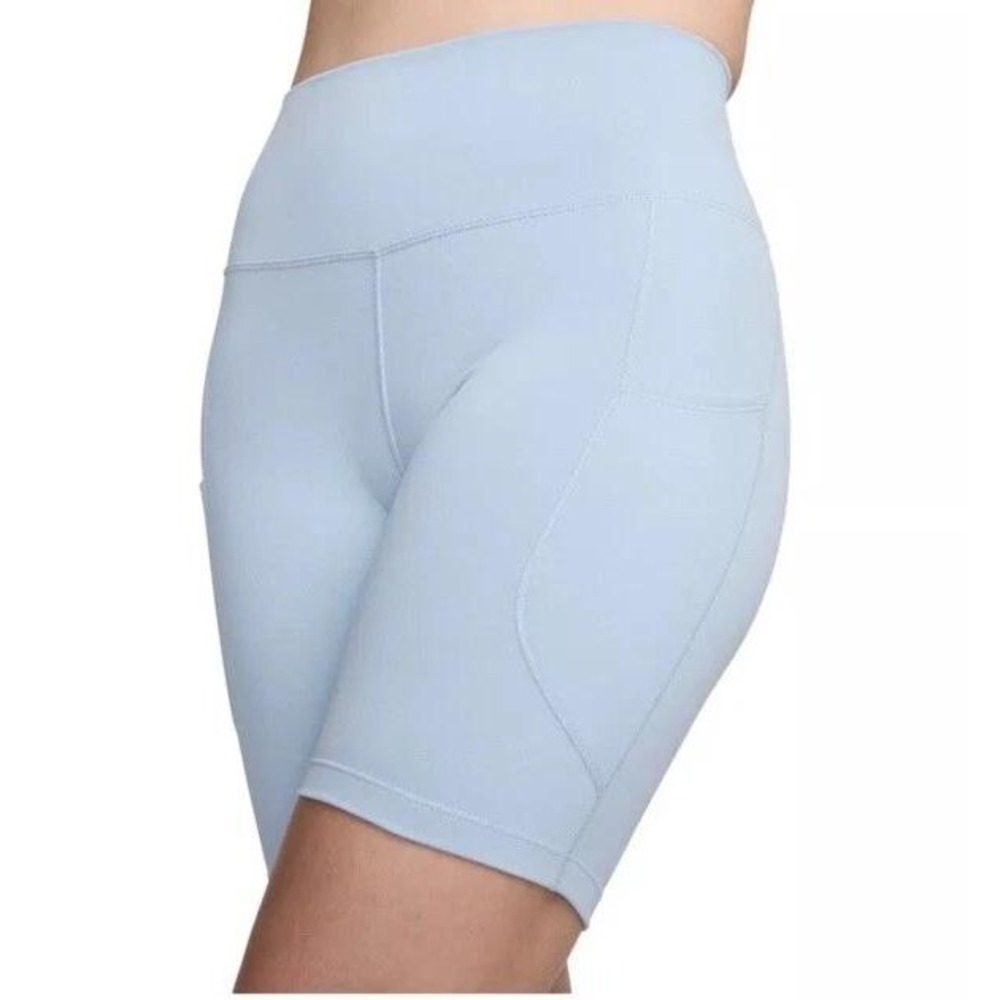 Nike One Womens High Rise 8 Inch Biker Shorts Light Blue FZ6758-440 XS